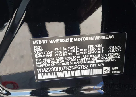 2022 Mini Countryman Cooper z USA, uszkodzony, nr VIN WMZ23BR07N3N86782